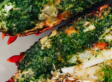 Grilled Rock Lobster, Garlic, Lemon Butter Sauce by Massimo Mele