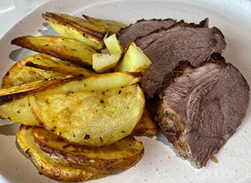 Roasted Lamb with Lemon Roasted Potato