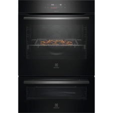 60cm Pyrolytic Double Oven with SteamBake, Black - 600 Series