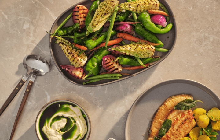 c. Fish and vegetables