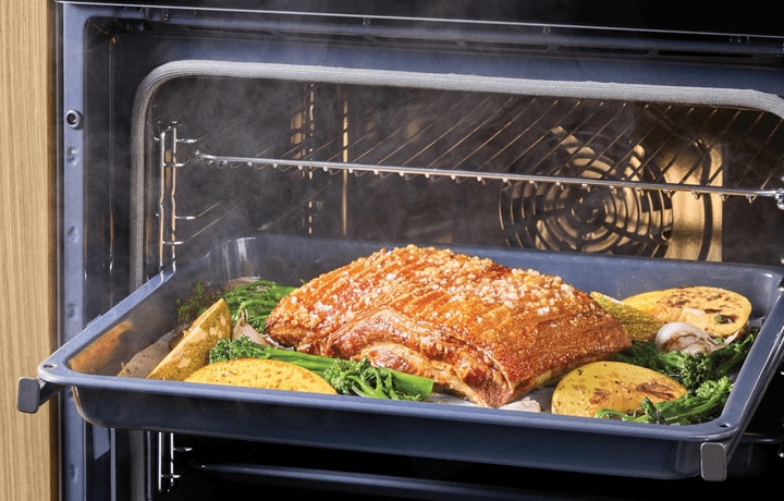 b. Juicy roasts with a crispy finish